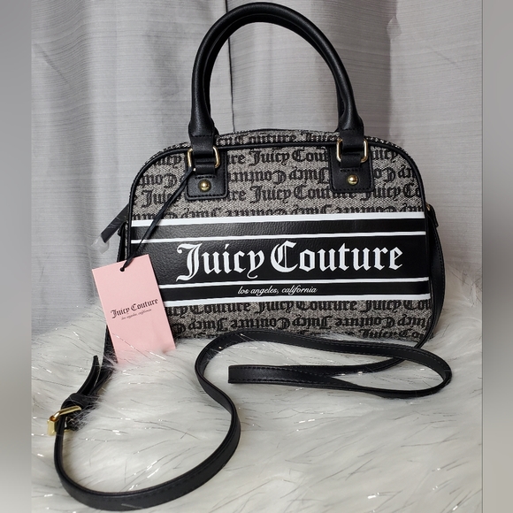 Juicy Couture Handbags - JUICY COUTURE black beige fashionista bowler crossbody bag